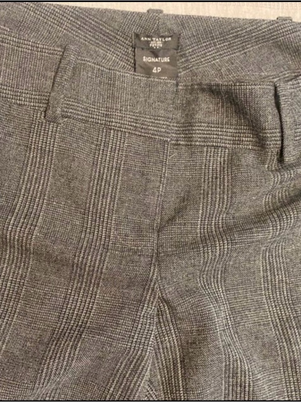 Ann Taylor Gray Glen Plaid Dress Pants